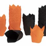 Halloween Tulip Cupcake Liners – 300-Pack Medium Baking Cups, Standard Muffin Wrappers, Perfect for Halloween Parties, Birthdays, Banquets, 2 Assorted Colors, Black and Orange