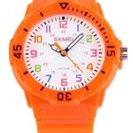 WUTONYU(TM) Kid’s Candy Color Cute Design Rubber Band Color Digital Quartz Wristwatch (Orange)