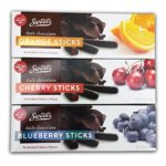 Sweet’s Dark Chocolate Covered Jelly Sticks Orange, Cherry, & Blueberry Made With Real Fruit & Natural Flavors