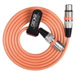 QOOKR 5ft Balanced 3-Pin Color XLR Male to Female Audio Cable, Professional Microphone, Speaker, DMX-Lights, Recording Cord (5 Feet,Orange)