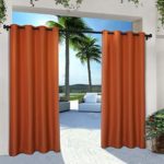 Exclusive Home Indoor/Outdoor Solid Cabana Grommet Top Curtain Panel Pair, Mecca Orange, 54×84, 2 Piece