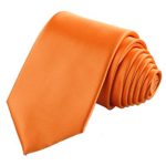 KissTies Pumpkin Orange Solid Satin Tie Necktie Wedding Ties + Gift Box