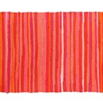 Uniifurn Color Stripe Rag Rugs for Kitchen, Bathroom, Entry Way, Laundry Room (More Color & Size Options Available) (Orange, 2×3′)