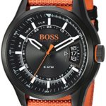 HUGO BOSS Men’s ‘HONG KONG SPORT’ Quartz Resin and Nylon Casual Watch, Color:Orange (Model: 1550001)