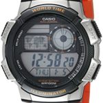 Casio Men’s ’10-Year Battery’ Quartz Resin Casual Watch, Color:Orange (Model: AE-1000W-4BVCF)