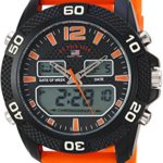 U.S. Polo Assn. Men’s Quartz Metal and Rubber Casual Watch, Color:Orange (Model: US9653)