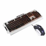 IREALIST Illuminated Gaming Keyboard and Mouse Combo Bundle, USB Wired Keyboard, 104-Key Anti-ghosting Game Keyboard with Rainbow Backlight (Orange Backlit) (Rainbow 6)