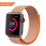 NCMASTER for Apple Watch Band 38mm 42mm Women Men iWatch Band Nylon Sport Loop Band Series 1 2 3 Apple Watch Band Replacement Parts Watch Strap (1 or 6 Packs) (Orange, 42mm)