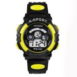 Napoo Men’s Boy’s Waterproof Silicone Band Digital LED Quartz Alarm Date Sports Military Wrist Watch (D)