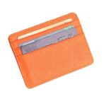 Fashion Women Lichee Pattern Bank Card Pack Document Bag Purse (Orange)