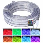 LED Rope Lights, 16.4ft Flat Flexible RGB Strip Light, Color Changing, Waterproof for Indoor/Outdoor use, Connectable Decorative Lighting, 8 colors and Multiple Modes