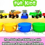 Fun Color for Children with Bulldozer Cartoon for Children and Babies Nursery Rhymes