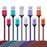 USB Type C Cable,5 Pack [6.6FT] Premium Nylon Braided Cable,USB C Lightning Cable to High-Speed Syncing and Charging Cable Compatible with USB C Smartphones Tablets Laptops and More USB C Devices