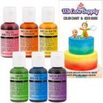 US Cake Supply by Chefmaster Airbrush Cake Neon Color Set – The 6 Most Popular Neon Colors in 0.7 fl. oz. (20ml) Bottles