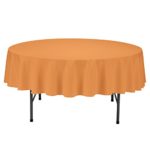VEEYOO Tablecloth 70 inch Round Solid Polyester Table Cover for Wedding Restaurant Party Picnic Indoor Outdoor Use, Orange