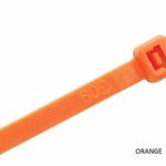 8″ Color Cable Ties, 50 lb. Test, (100 Pack – All One Color) (Orange)