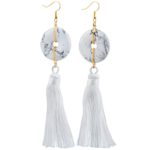 SUNYIK Assorted Semiprecious Stone Dangle Earrings for Women,Crystal Drop Tassel Earrings