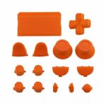 YHCWJZP Thumbsticks Replacement 15Pcs/Set Replacement Parts Solid Color Buttons Kit for PS4 Controller Gamepad – Orange
