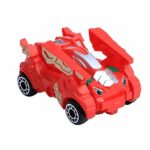 Sikye Kids Cartoon Vehicles Toy Creative Mini Transformation Dinosaurs Robot Car Model 2 in 1 Deformation Car Birthday Gifts (Red)