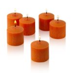 Light In The Dark Orange Votive Candles – Box of 12 Unscented Candles – 10 Hour Burn Time – Candles for Weddings, Parties, Spas and Decorations