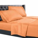 Nestl Bedding 4 Piece Sheet Set – 1800 Deep Pocket Bed Sheet Set – Hotel Luxury Double Brushed Microfiber Sheets – Deep Pocket Fitted Sheet, Flat Sheet, Pillow Cases, Full – Light Orange
