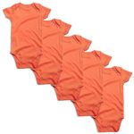 ROMPERINBOX Place Unisex Baby Bodysuits 100% Cotton Boys Girls 0-24 Months (Orange Short Sleeve 5 Pack, 3-6 Months)