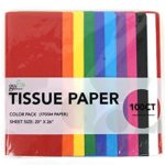100 CT Primary Colored (Red, Orange, Yellow, Green, Blue, Light blue, Purple, Magenta, Black, White), 17GSM ( thick, durable & crispy) Premium Quality TISSUE PAPER (Primary)