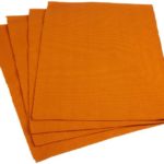 Mahogany Solid-Color 100-Percent Cotton Ribbed Placemat, 13-Inch by 19-Inch, Orange, Set of 4