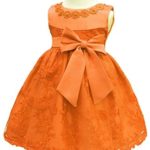 HX Baby Girl’s Newborn Bowknot Gauze Christening Baptism Dress Infant Flower Girls Wedding Dresses 13 Color (18M/13-18 Months, Orange)