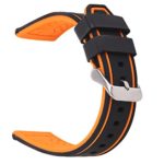 EACHE Silicone Watch Strap Rubber Replacement Diver Sport Waterproof Watch Band Black Silver Buckle 20mm 22mm 24mm