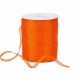 BENECREAT 1Roll 1/4″ 500 Yards/Roll Sparkle Sheer Organza Ribbon for Festive Decoration DIY Crafts Arts & Garden,Orange