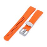 22mm Crafter Blue Rubber Watch Band, Color Orange, Curved Lug for Seiko Samurai SRPB51