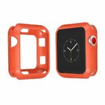 Tech Express Matte Color Case for Apple Watch Series 4 [iWatch Cover] Rugged Silicone Gel 40mm, 44mm Easy Install Anti Scratch Shockproof Body Bumper Solid Color (Orange, 44mm)