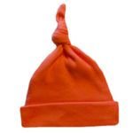 Jacqui’s Unisex Baby Cotton Knit Knotted Hats – Lots Colors, Small Newborn, Orange