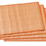 Set of 4 Enviornamental Friendly Bamboo Placemats (Choice of Color) (Orange)
