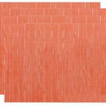 LivebyCare Durable Textilene Home Decoration Kitchen Dinner Placemats Washable Heat Insulation Place Mats 4 pcs Anti-skid Table Mats 11.8X17.7 In, Orange