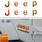Reflective Concepts”JEEP” Fender Emblem Overlay Decal Stickers – 2018 Wrangler JL – (Color: Orange)