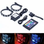ATTAV RGB Magnetic LED Light Strip Full Kit for PC Computer Case, Fixed by Powerful Magnet, Multi Function Remote Control, Color Changing, 12-Inch 18 LEDs(Included 2 LED Strip)