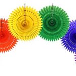 Large 21 Inch Classic Rainbow Party Decorations (6 Fans)