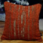 McAlister Plush Woven Textured Chenille Pillow Cover Sham | Metallic Linen | 16×16 Terracotta Orange Decorative Throw Cushion Sham | Modern Couch & Bed Accent, Rustic Decor.