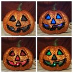 Orange Halloween Lighted Pumpkin ~ Glitter Decoration / Prop ~ Changing Flashing Colors