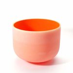 CVNC Orange Color D Note Navel Chakra Frosted Quartz Crystal Singing Bowl 12 Inch + Free mallet & O-ring X MAS