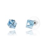 Lesa Michele Cube Earring in Stainless Steel made with Swarovski Crystals (Color Variations)