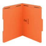 Smead Fastener File Folder, 2 Fasteners, Reinforced 1/3-Cut Tab, Letter Size, Orange, 50 per Box (12540)