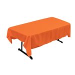 LA Linen Polyester Poplin Rectangular Tablecloth 60″ x 84″ Orange