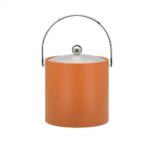 Kraftware Bartenders Choice Fun Colors Collection Ice Bucket 3-Quart, Spicy Orange, Double Wall Construction, Keep Ice Perfectly Chilled, Hotel Ice Bucket, Guest Room Bar Area Ice Bucket, Bale Handle