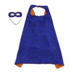 LYNDA SUTTON Superhero Costume for Kids, Kids Cape and mask 1 Cape+1 Mask Double Sided Blue+Orange Color 27.5″ L