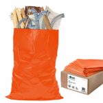 Plasticplace Contractor Trash Bags 42 Gallon – 3.0 Mil, Orange Heavy Duty Garbage Bag 33” x 48” (50 Count)