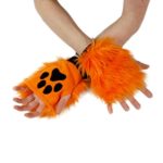 Pawstar Color Theme Pawlets Fingerless Glove Paws Furry Cat Fox Cosplay – Orange
