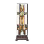 14″ Stained Glass Mission Style Hurricane Accent Lamp